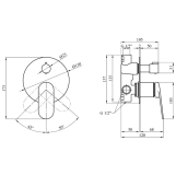Змішувач прихованого монтажу для душу Kroner Element 211337-0101 Фото - 1